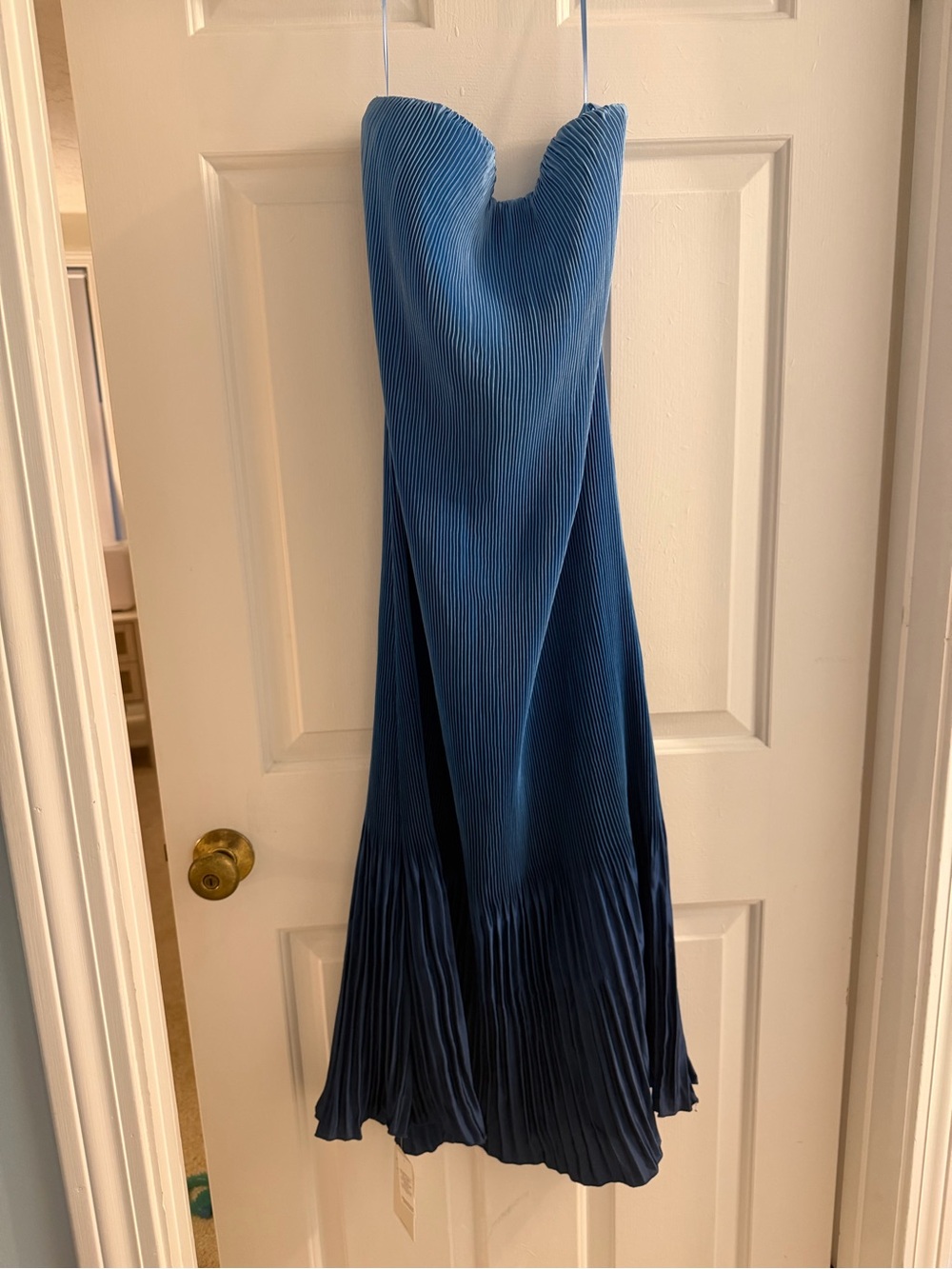 Abercrombie & Fitch Strapless Maxi Dress in Ombre Blue